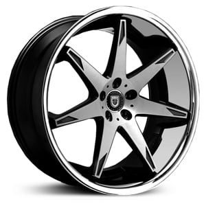 22X9.0 Lexani R-14 Gloss Black Machined w/ SS Lip HPO