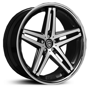 22X9.0 Lexani R-5 Flat Black Machined w/ SS Lip RWD