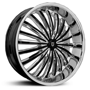 26x9.5 Lexani Royal Gloss Black/CNC Accents RWD