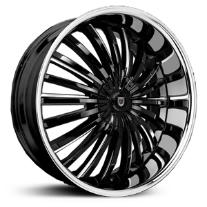 Lexani Royal Gloss Black Machined w/ SS Lip