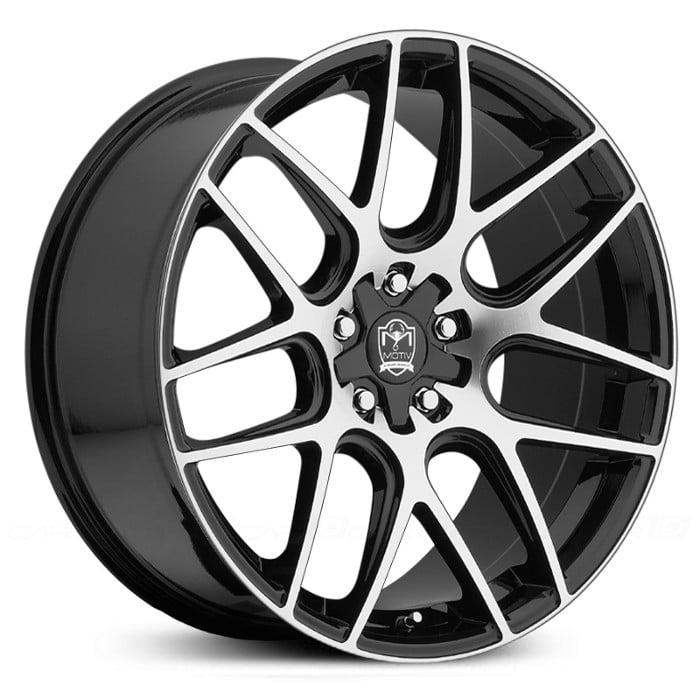 18X8 Motiv 409MB Magellan Mirror Machined Face w/ Gloss Black Accents MID