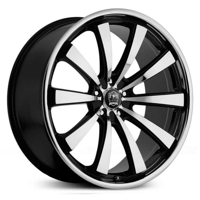 20X8.5 Motiv 407MB Majestic Mirror Machined Face & Lip w/ Gloss Black Accents HPO