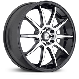 18x8 Niche NR10 M123 Black Machined MID