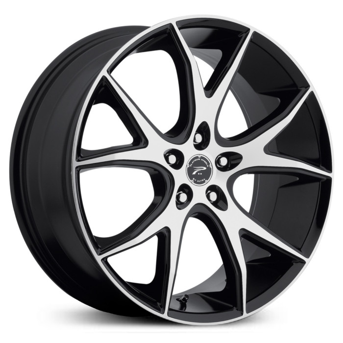 16X7 Platinum Recluse 419U Gloss Black w/ Diamond Cut Accents & Clear Coat HPO