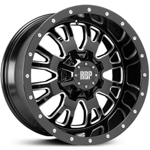 20X12 RBP ASSASSIN-2 Glossy Black W/CNC Grooves REV
