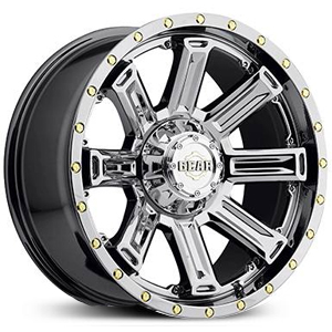 17X9 Gear Alloy Switchback 738V Bright PVD with Gold-Tone Cadmium Plated Bolts MID