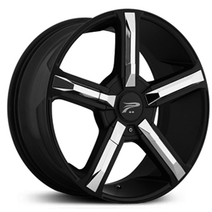 20X8.5 Platinum Dynasty 499B Satin Black w/Chrome Insert MID