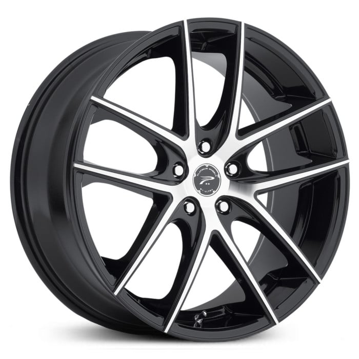 20X8.5 Platinum Opulent 412U Gloss Black w/ Diamond Cut & Clear-Coat HPO