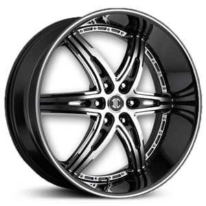 22x9.5 2Crave No.16 Glossy Black/Machined Face & Stripe MID