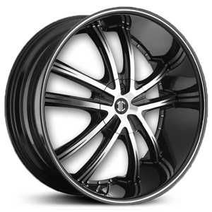 20x9.5 2Crave No.21 Glossy Black/Machined Face & Stripe MID