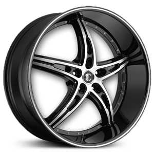 24x9.0 2Crave No.25 Glossy Black/Machined Face & Stripe RWD