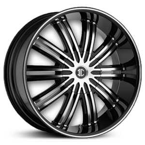 20x8.5 2Crave No.7 Glossy Black/Machined Face & Stripe RWD