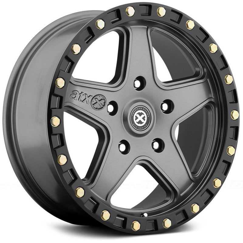 18x8.5 ATX Series AX194 Ravine Matte Gray W/ Black Ring HPO