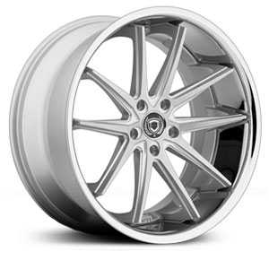 22X9 Asanti Black ABL-3 Silver Machined  W/ SS Lip RWD