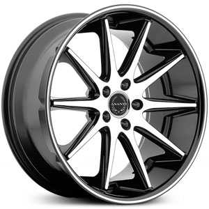 22X10  Asanti Black ABL-4 Machined Face W/ Black Lip RWD