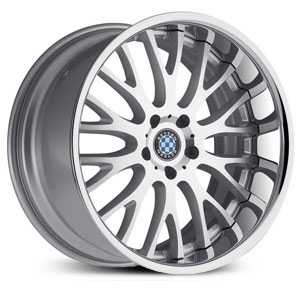 18x8.5 Beyern Munich Silver w/Machine Cut Face & Chrome Lip MID