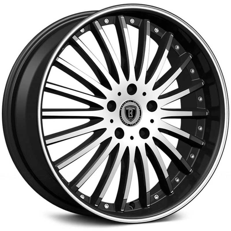 22x9.0 Borghini BW23 Black Machined RWD