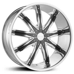 30x10 Dcenti DW29 Chrome w/ Black Inserts RWD