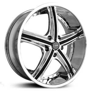 22x9.0 Dcenti DW708A Chrome w/ Black Inserts RWD