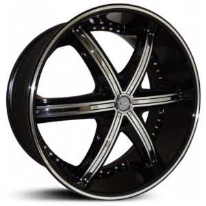 24x9.5 Dcenti DW708B Machined Black w/ Chrome Inserts MID
