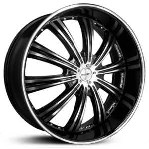 22x9.5 Dcenti DW909 Machined Black Milled Lip RWD