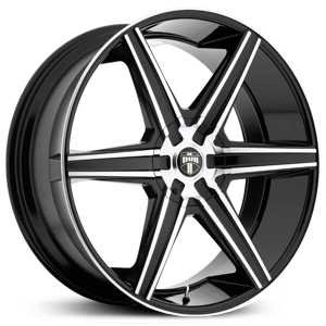 24x9.5 Dub S101 Indo Black Machined MID