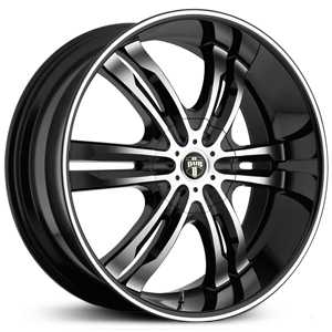 22x9.5 Dub S108 Phase 6 Black Machined MID