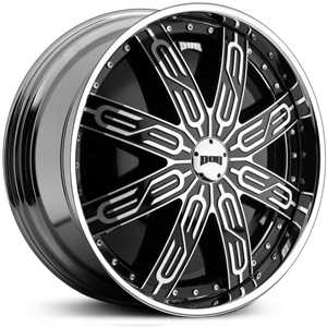 26x10 Dub S766 Tycoon Black Spinner Chrome MID