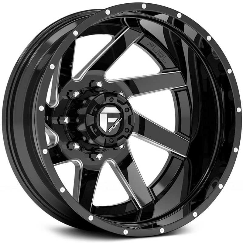 24x8.25 Fuel Offroad D265 Renegade Dually Black Milled REV