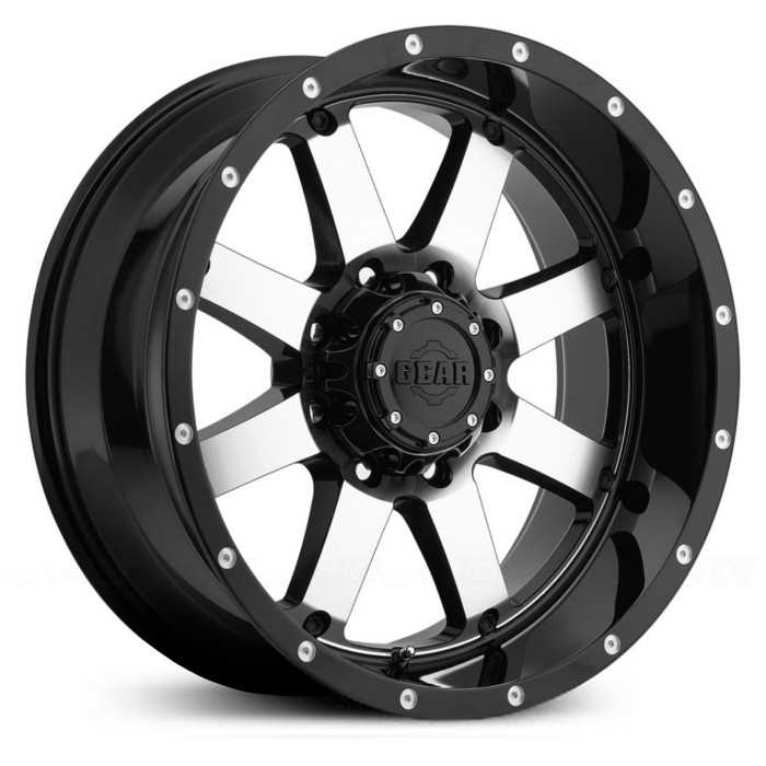 20X9 Gear Alloy Big Block 726M Gloss Black w/ Mirror Machined Face & Spot Milled Lip Accents MID