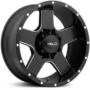 20x10 Helo HE886 Satin Black Black W/ Milling REV