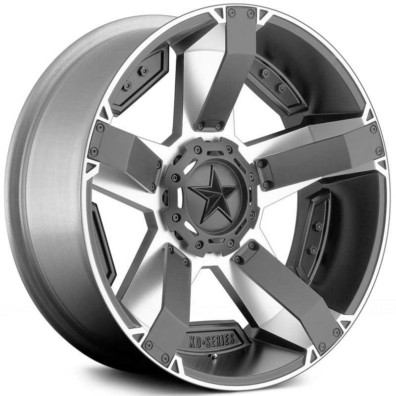22x9.5 KMC XD Series XD811 Rockstar II Black & Machined w/ Black Inserts RWD