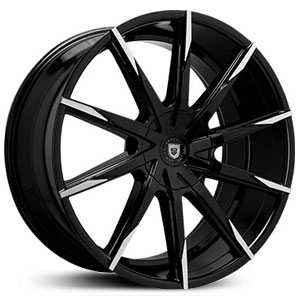 26x9.5 Lexani CSS-15 Gloss Black w/ Machined Tips MID