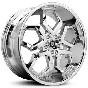 22x10 Lexani Hydra Full Chrome Exposed Lug RWD