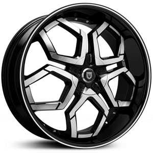 24x9.0 Lexani Hydra Machined Black Covered Cap HPO