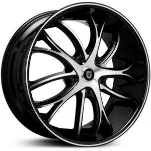 22x9.0 Lexani Polaris Machined Black MID