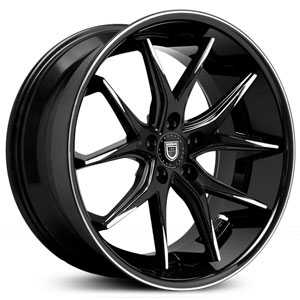 20X10 Lexani R-12 Gloss Black w/ Machined Tips MID