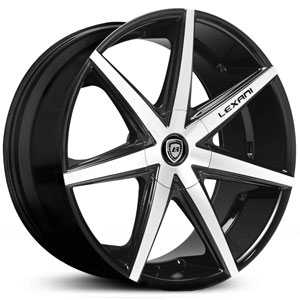 22x9.0 Lexani R-7 Machined Black HPO