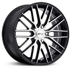 18x8 MSR 144 Diamond Cut w/ Black Trim and Clear Coat HPO