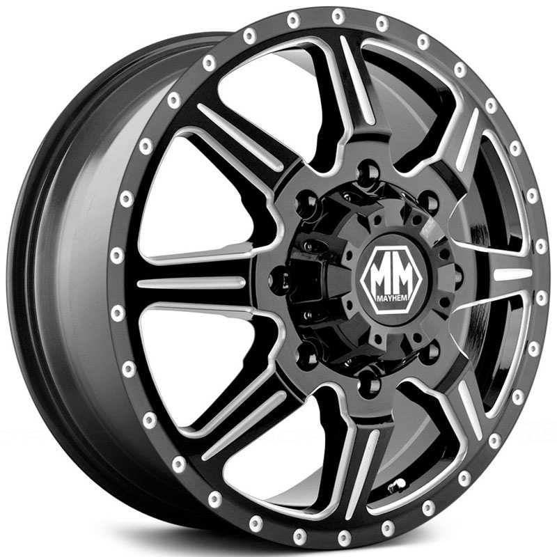 Mayhem Monstir Dually 8101  Wheels Black/Milled Spokes (Front)