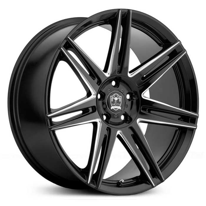 20X8.5 Motiv Modena 414BM Gloss Black w/ CNC Milled Accents MID