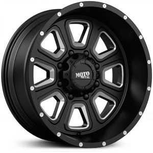 20x10 Moto Metal 972 Satin Black with Milled Spokes REV