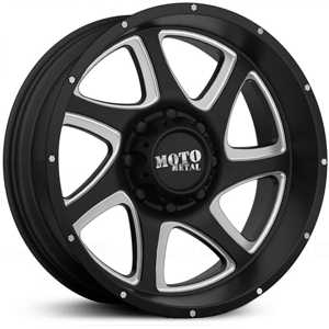 18x9 Moto Metal 976 Satin Black Black  W/ Milling MID