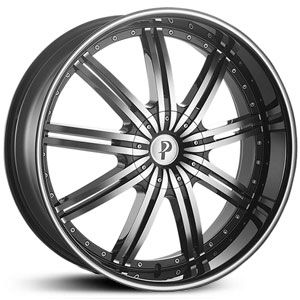 22x9 Phino 118 Machined Face & Lip Stripe MID