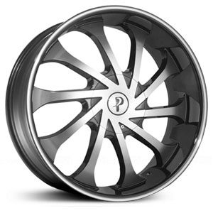 22x9 Phino 138 Machined Face & Lip Stripe RWD