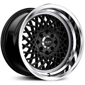 15x8.5 Ruff Racing R362 Satin Black Machined Lip MID