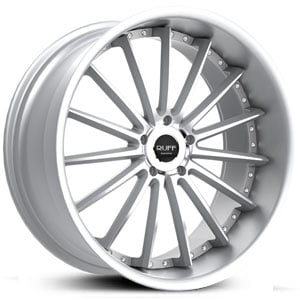20x10 Ruff Racing R981 Hyper Silver w/ Machined Face HPO