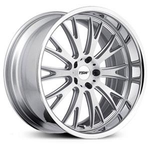 18X8.5 TSW Monaco Silver w/ Brushed Face & Chrome  Lip RWD