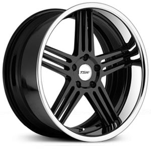 19X8.5 TSW Nouvelle Gloss Black w/Chrome Stainess Lip RWD