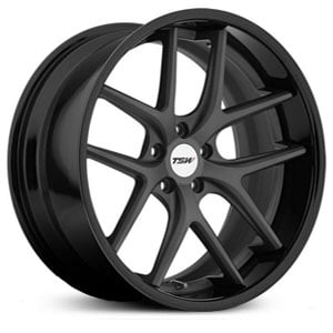 18X10.5 TSW Portier Matte Gunmetal W/ Gloss Black Lip MID